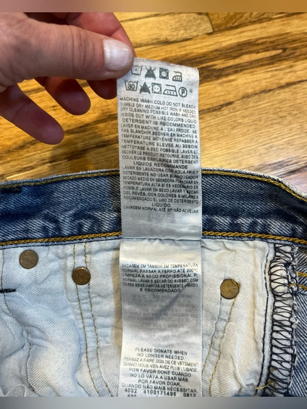 Levi's 501 Distressed Denim Jeans Made in Mexico 36x30 Stonewashed Faded Grunge